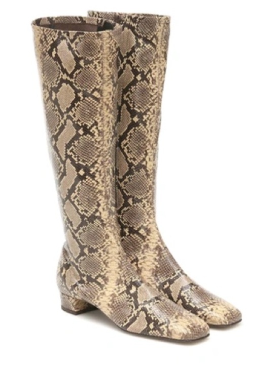 BY FAR Shoes - ISO BY FAR Snakeskin Tall Edie Leather Boot